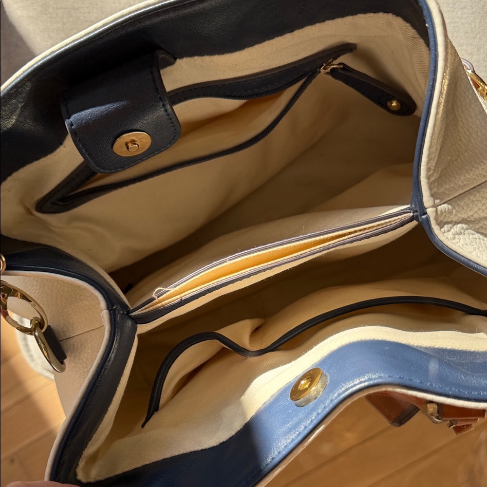 GUESS Cream and Tan Satchel Bag - Picture 4 of 6